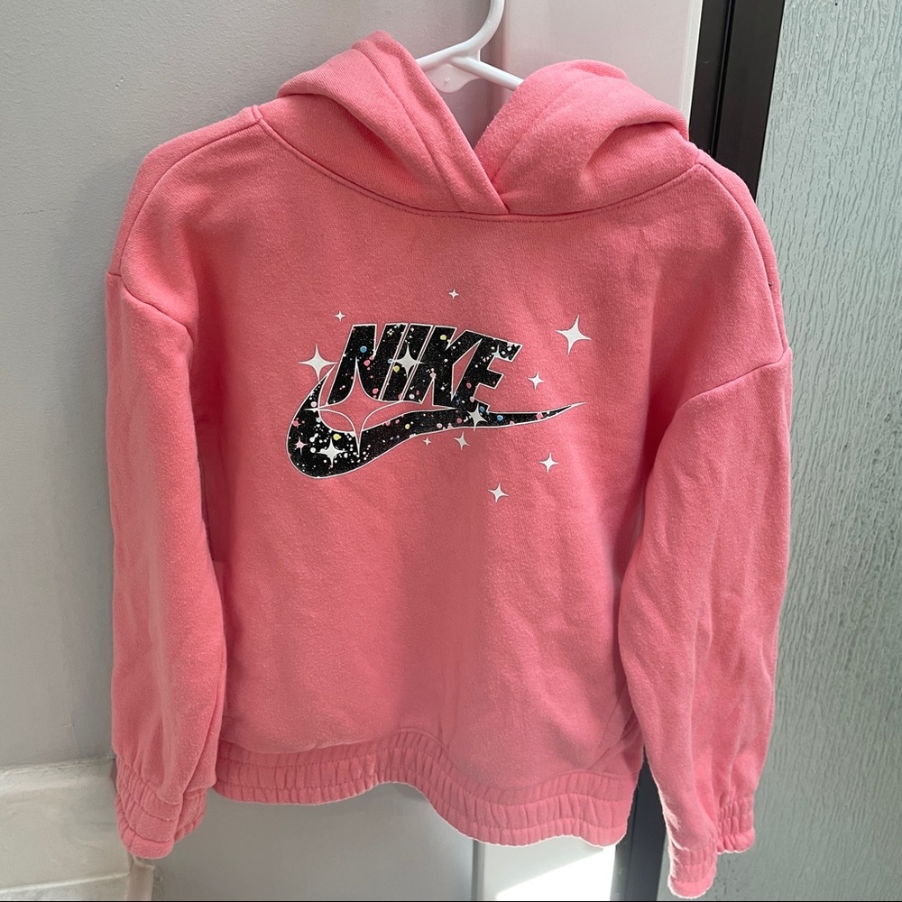 Nike Girl’s Sparkle Salmon Pink Logo Hoodie